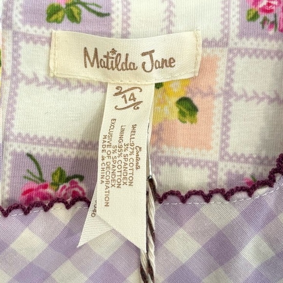 NWT Matilda Jane Enchanted Garden Gingham Tunic Top & Floral Pant Set Size 14 - Picture 10 of 10